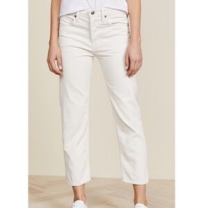 Vince‎ Union Slouch Cropped Corduroy Button Fly Straight Leg Pants Cream Size 0